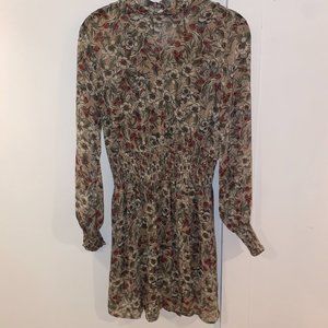 Floral Chiffon Dress, Slip Attached